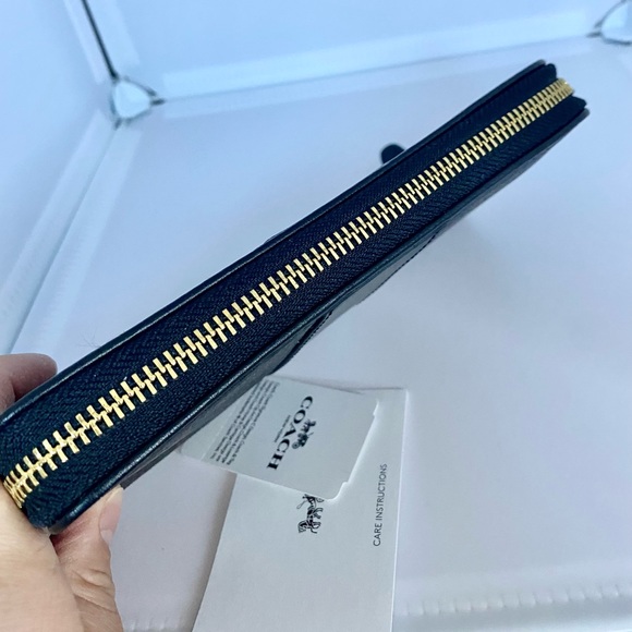 💯🔲NEW🔲Coach long zip round wallet/full size/leather - Picture 5 of 6